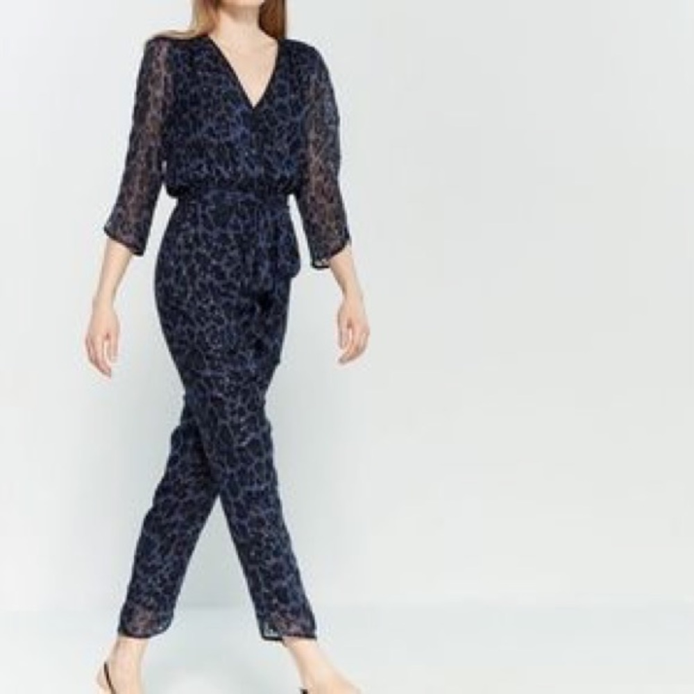Kate spade leopard clip dot jumpsuit